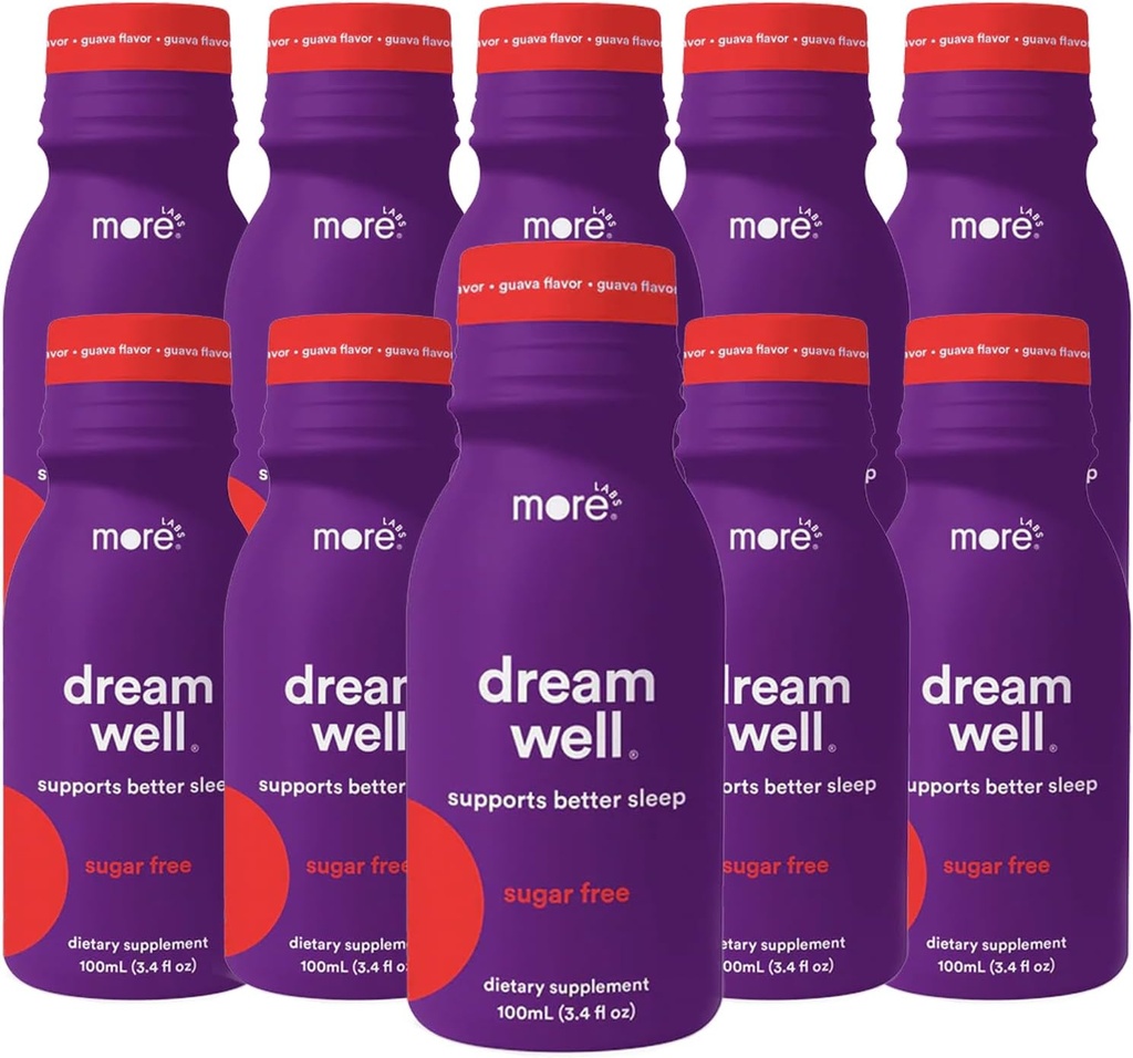 更多Labs Dream Well Hollistic Shoet Drink 10 Pack QQ非哈比特成型 | Lemon Balm, Melatonin和Glycine QQ睡眠支持解决方案