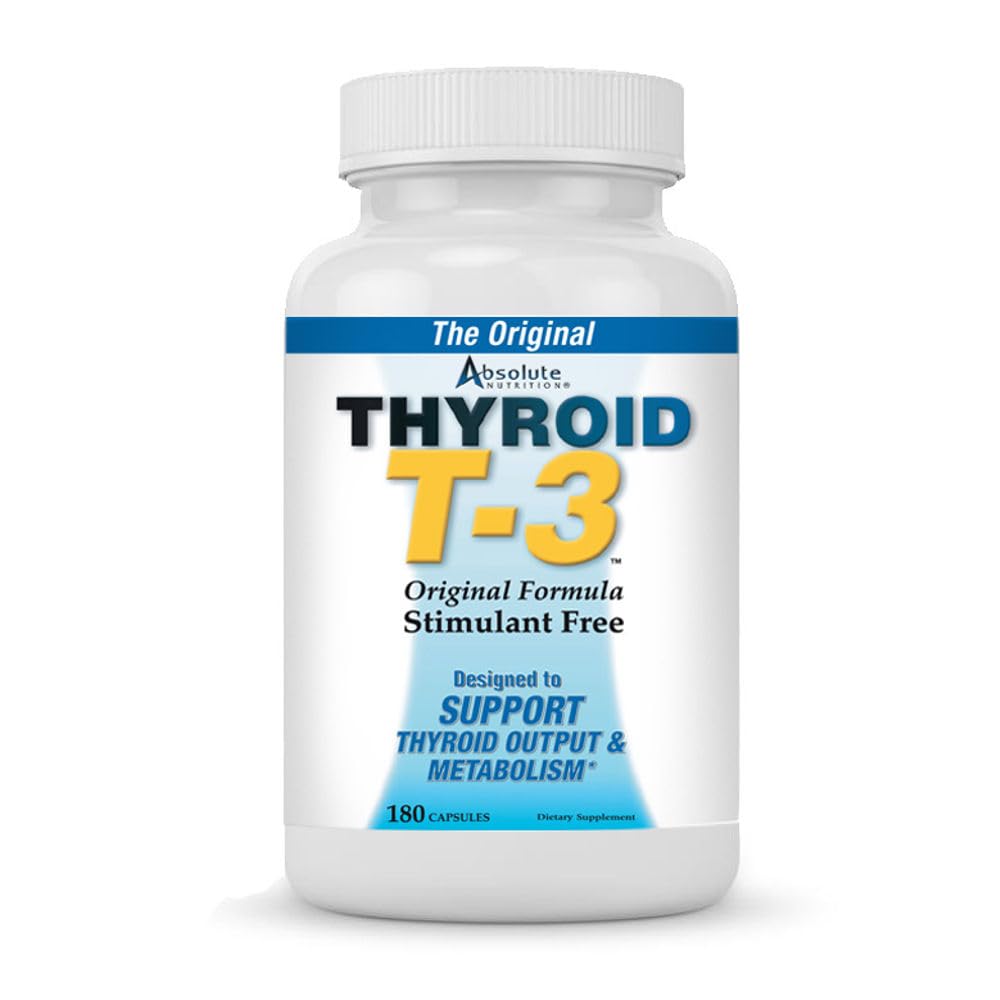 绝对营养 甲状腺素 T-3 激进元素促进器 能量和焦点 不受欢迎的甲状腺素支持公式 天然代谢促进器 支持健康甲状腺功能 180 Capsules