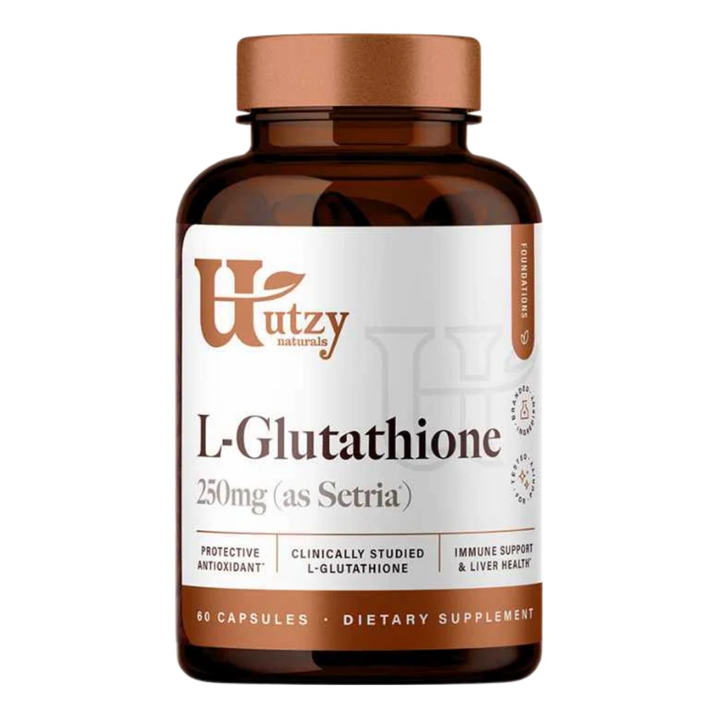Utzy Naturals L-Glutathione → Immune Health and Antioxidant Support → Setria → 250mg 减量形态 Glutathione → 高吸收量 → 美国制造 → 60 Capsules