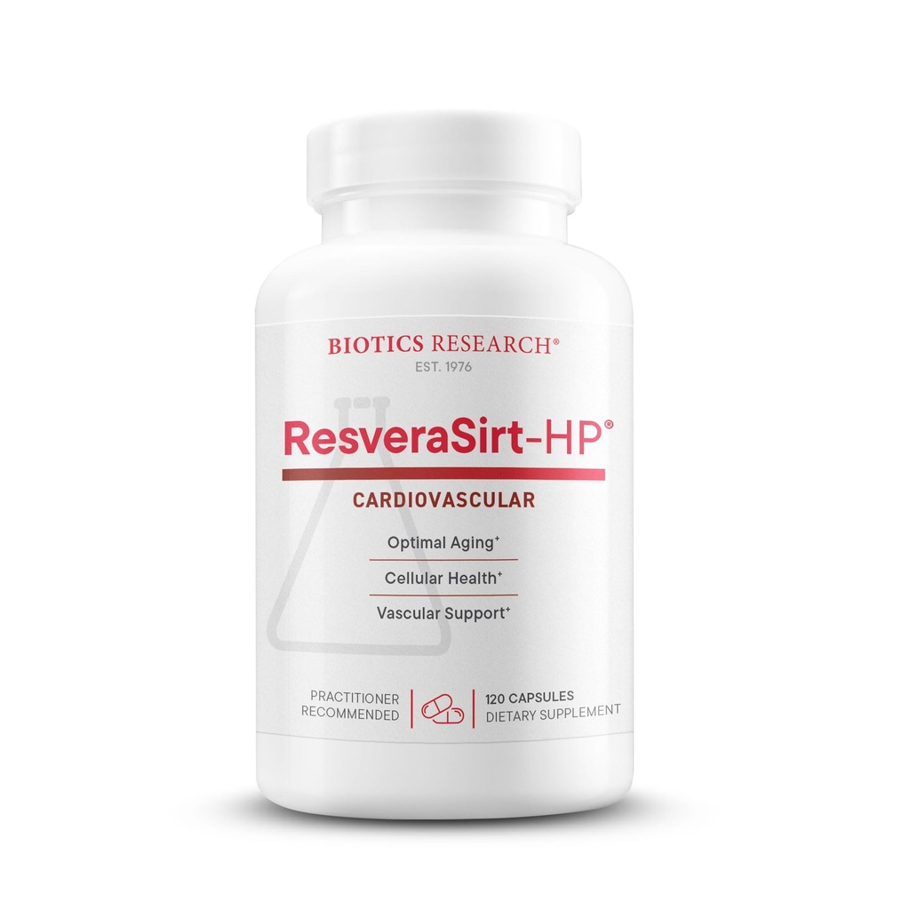 由Mark Houston博士设计的生物研究ResveraSirt HP、Trans Resveratrol、Quercetin、增加Sirtuin活动、心血管支持、心脏动力、血管支持、120 Capsules