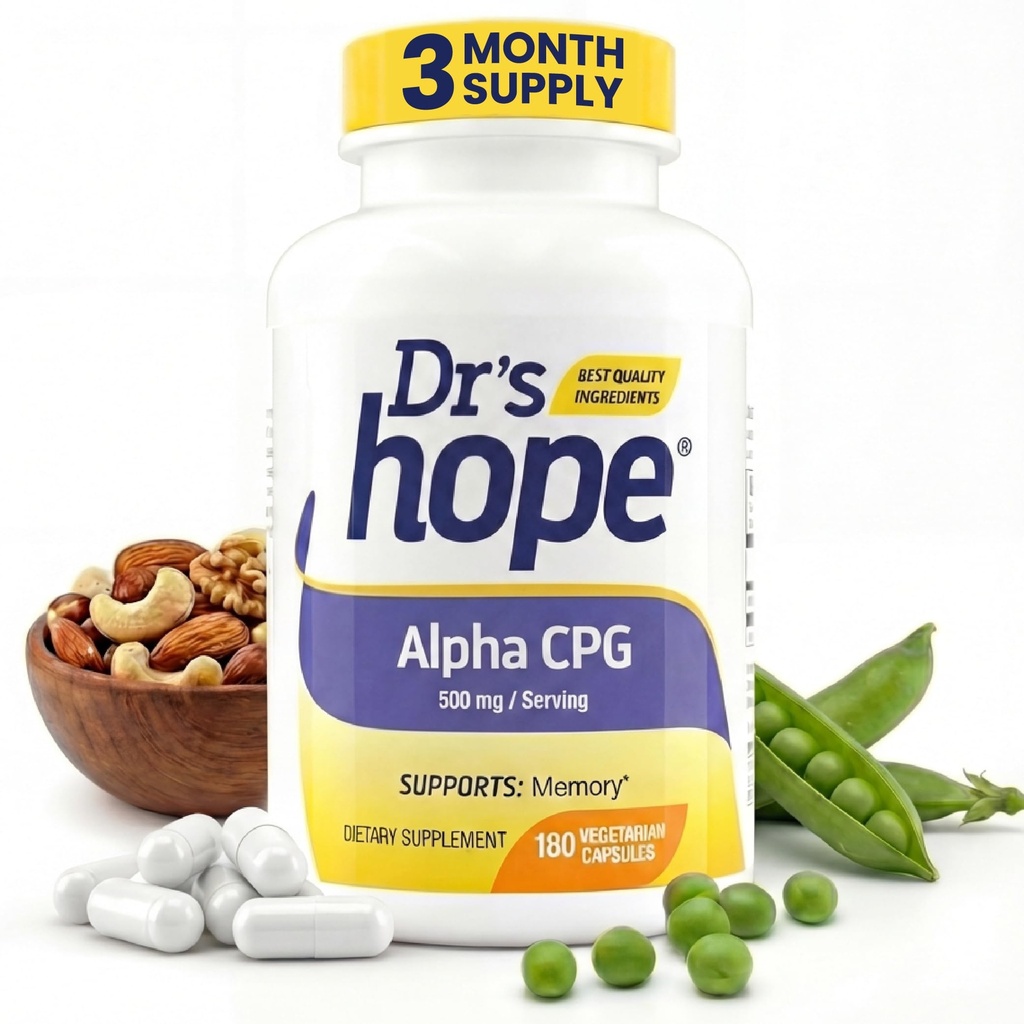 Alpha GPC 500mg, Alpha GPC 补编 - 支持内存和认知函数 - 180 Veggie Capsules,美国制造