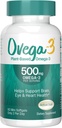 OVEGA-3 来自Algal Oil Daily Supplement,500mg,支持大脑,眼睛和心脏健康,每天2个小型软胶,60个