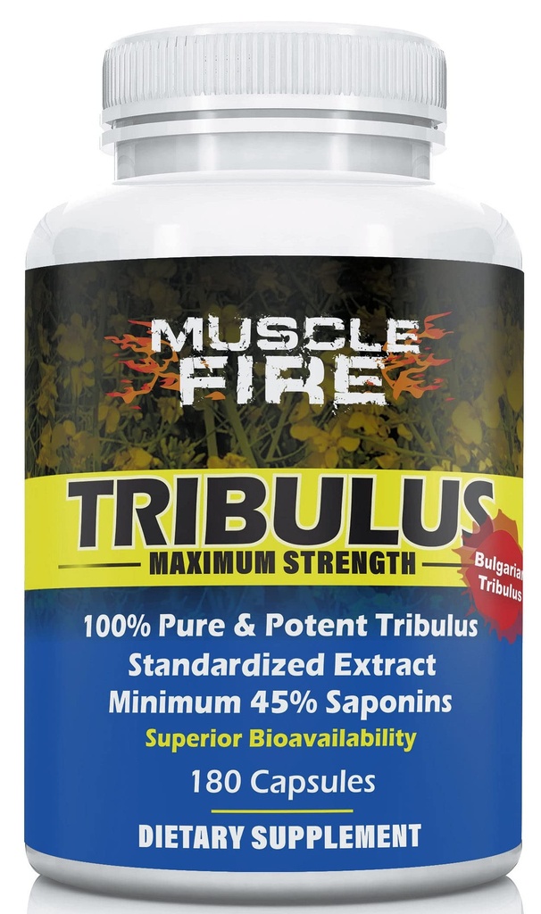 草本营养Tribulus Terrestris,保加利亚语,1500mg 45%的萨波宁,莱西辛促进更好的更新,180 Capsules, One Bottle...