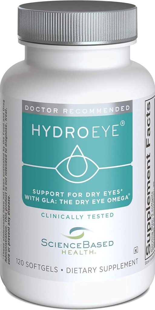 Hydro-Eye软胶 -- -- 干眼救济 -- -- 特征GLA、EPA、DHA和其他关键营养物 -- -- 120个