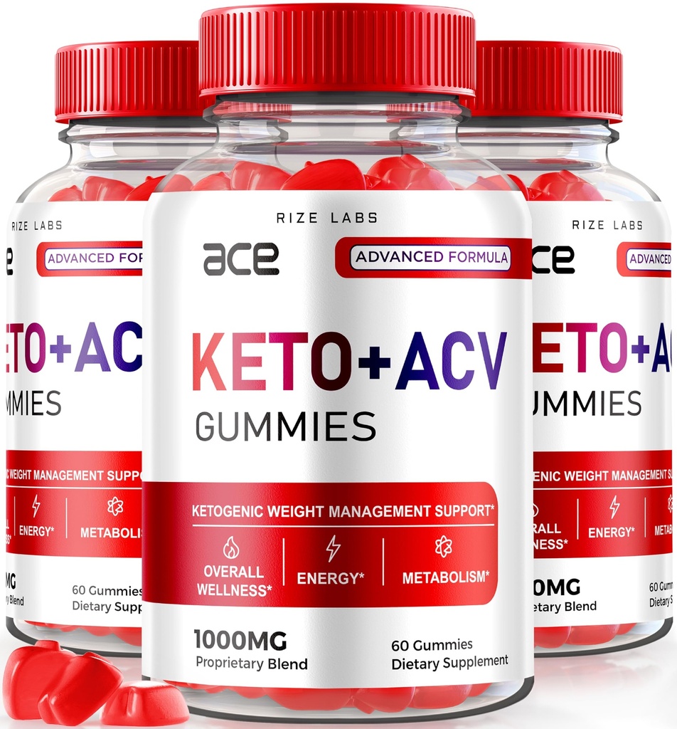 rize 实验室 - Ace Keto ACV Gummys, 高级重量损失1000mg,苹果苹果苹果苹果醋增生(180 Gummys)