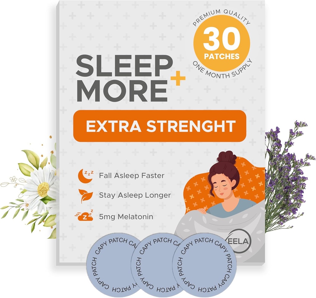 成人睡眠补丁 - 5 mg Melatonin Patch with GABA, Magnesium & Valerian Root - 失眠睡眠设备,放松和减少法蒂格 - 睡眠援助慢释 - 30 patches