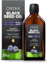ORZAX 黑种子油液(8 fl oz) - 冷压100%纯 | Vegan, Gluten Free, Non-GMO → 5000mg Black Cumin (Nigella Sativa) 油用50mg Thymoquinone → 富产 Omega 3-6-9 → 玻璃瓶