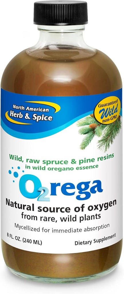 North American HERB & SPICE O2rega - 8 oz - 天然氧源 - 支持能量水平 - P73 Oregano, Spluce & Pine - Mycellized for最大吸收 - 非GMO - 16 服务