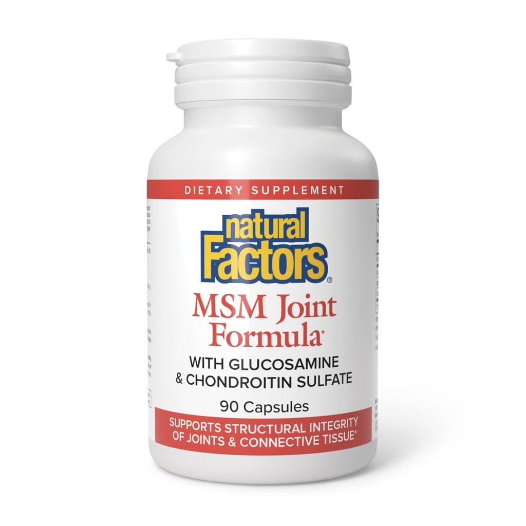 自然因素、MSM联合公式、支持与Glucosamine和Chondroitin Sulfate健康联合、肌肉和卡蒂拉奇、90个胶囊(90个服务)