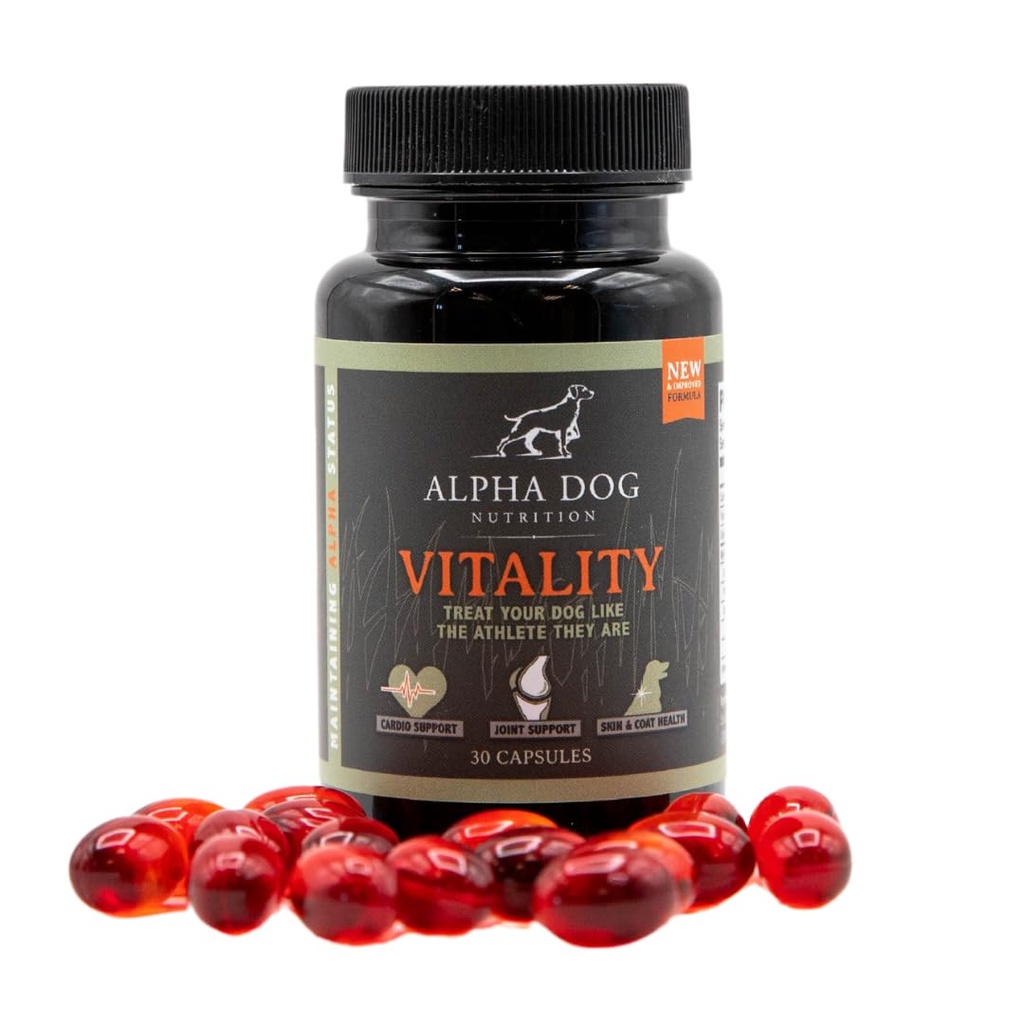 Krill Oil for Dogs - 生命力由Alpha Dog营养来决定 – 降低狗过敏性,偏头痛,和 Shedding - 促进健康的皮肤和大衣
