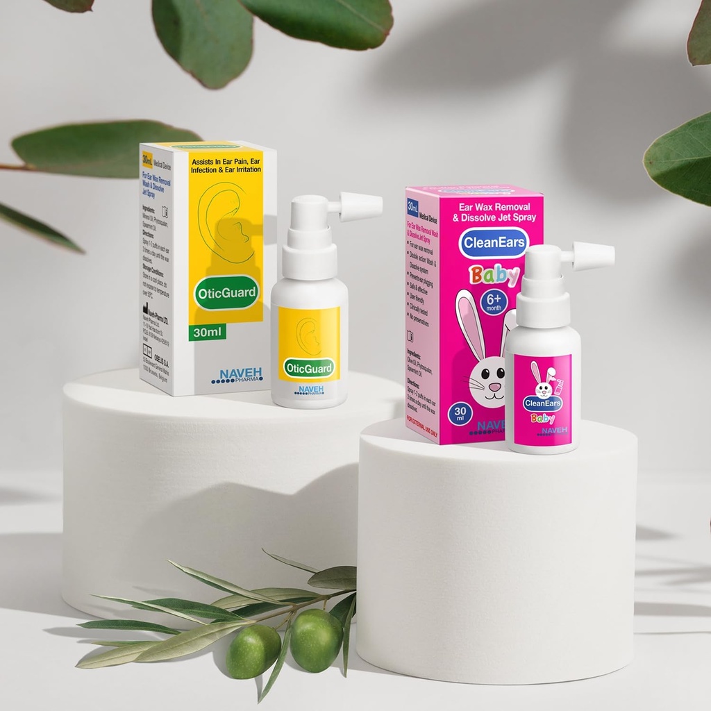 NAVEH PHARMA 清洁耳蜗 婴儿耳蜗 清除喷雾 1 Fl Oz + 1 单位 NAVEH PHARMA 防肿瘤耳蜗 感染喷雾 1 Fl Oz