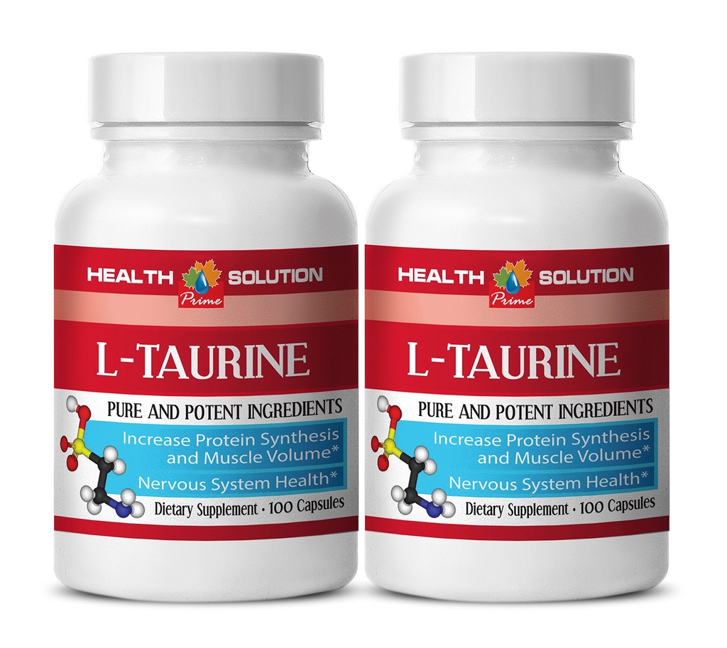 陶林b6 - L-TAURINE 500MG - 保持精益肌肉质量,陶林补充剂,基本氨基酸,聚焦和能量促进剂,记忆支持,强抗氧化剂,解毒药,2瓶200卡普苏尔