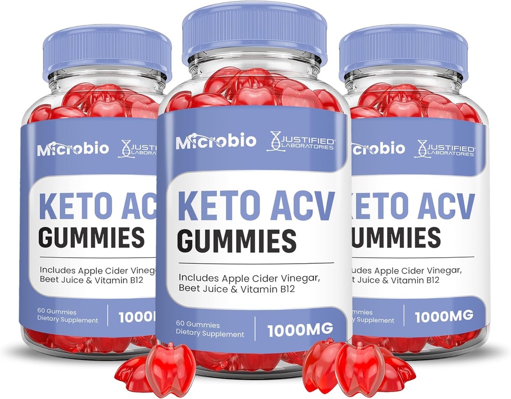 合理实验室(3 Pack Microbio Keto ACV Gummys Advanced Formula 1000MG Micro Bio Keto Gummys Apple Cider Vinegar 配以石榴甜菜汁粉 B12 Vegan Non GMO 180 Gummys 配以 苹果甜菜