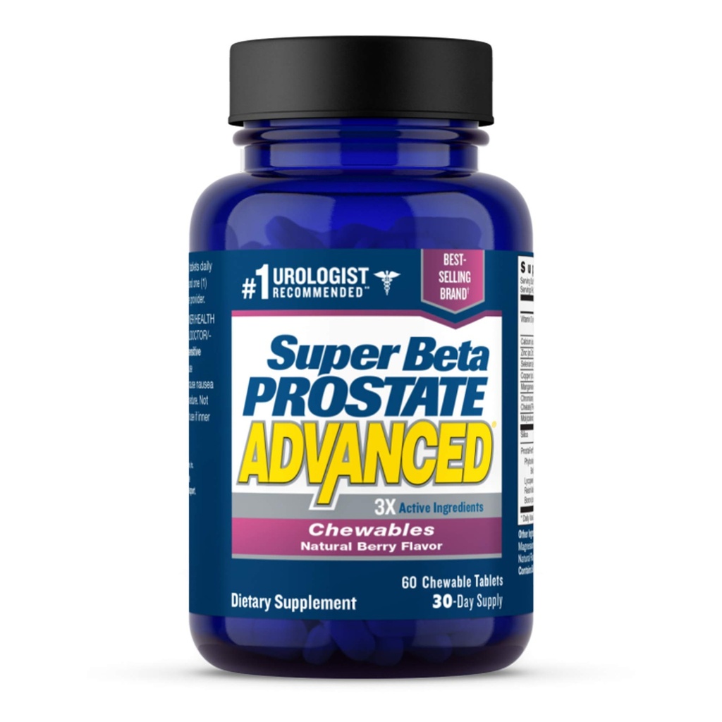 SUPER BETA PROSTAE 高级厨师——男子健康前列腺支助补编(60 Chews,1-Bottle)