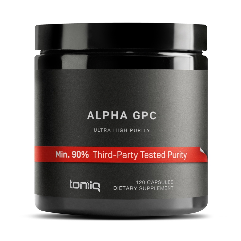 Toniiq 超纯度阿尔法GPC Capsules - 600mg 集中公式 - 90 %+ 高度纯化和生物可用北热带 -- -- 120 Capsules Alpha GPC补编