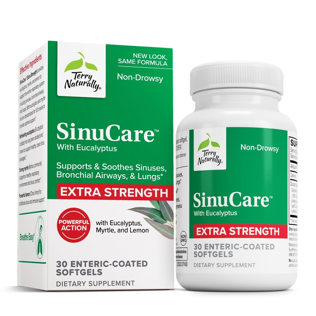 Terry自然SinuCare额外力量 -- -- Eucalyptus & Myrtle -- -- Immune & Lung健康支助 -- -- 援助Sinus健康的补充方案 -- -- 30人