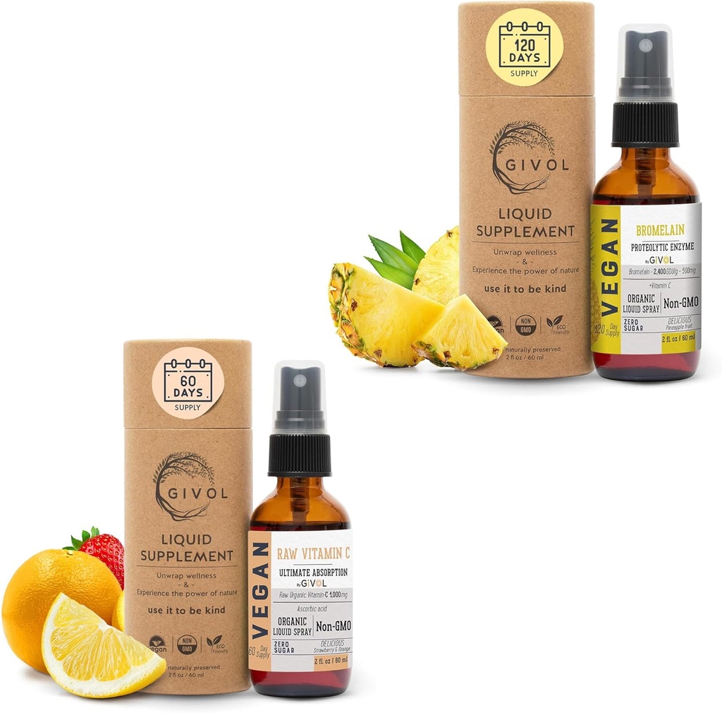 Raw Bromelain Mist-Liquid Pineapple 提取器 - 增强Potency 500mg和维生素C 外强喷雾:日常吸附液体 基本蛋白支持,优化健康效益