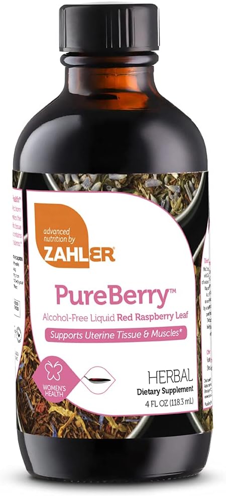 Zahler PureBerry, 液态RED Raspberry 叶子补充剂,加强Uterine 组织与肌肉,所有促进Uterine 健康的天然液体配方, 认证 Kosher, 4oz