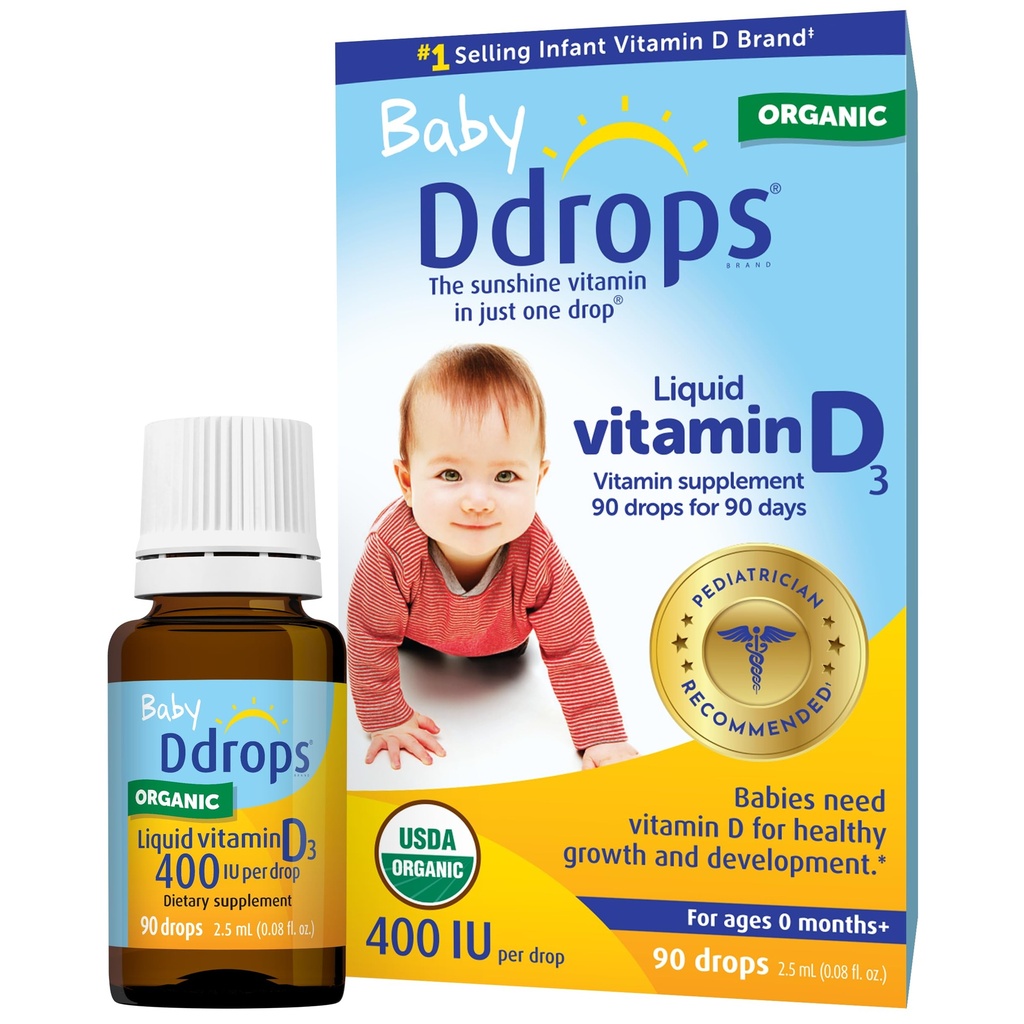 婴儿400 IU、维生素D、90 Drops 2.5mL(0.08 Fl. Oz) (一包)