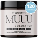 最佳原型 - MUUU Bovine Colostrum 补充品和超食品粉,用于Gut健康、Bloating、Immune支助、发型、皮肤和Nails Unflavored,120名服务员