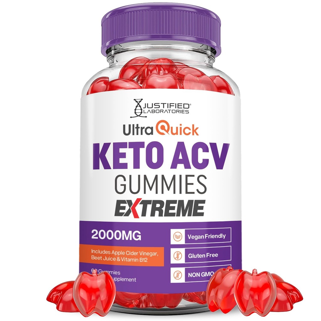 Ultra Quick Keto ACV Gummys Extreme 2000MG Ultraquick Keto Gummys 苹果苹果 苹果 苹果 苹果 醋 配以石榴 甜菜 果汁 粉 B12 Vegan Non GMO 60 Gummys 配制的