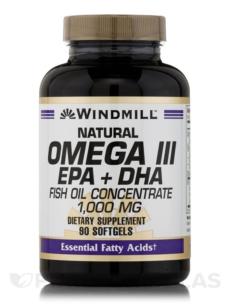 风车 Omega 3 鱼油 1 000毫克软胶,90厘米