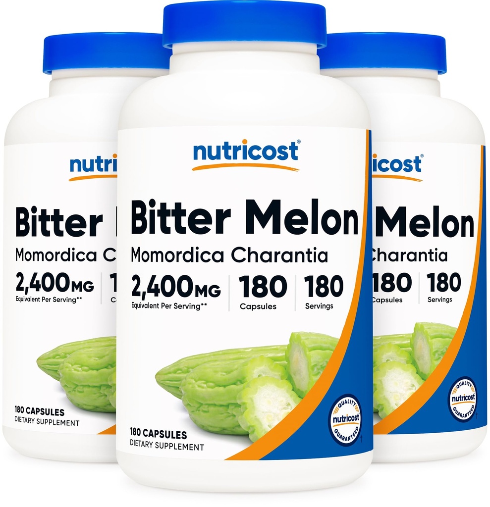 营养成本 Bitter Melon 600mg, 180 Capsules(3瓶)