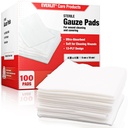 EVERLIT [Extra-Thick] 4'x4'' Sterile Gauze Pad 12-Ply, 100 Pack, 个人包装, Ultra Absorbent 大型非Woven 医用高斯海绵用于伤病护理 家庭急救箱
