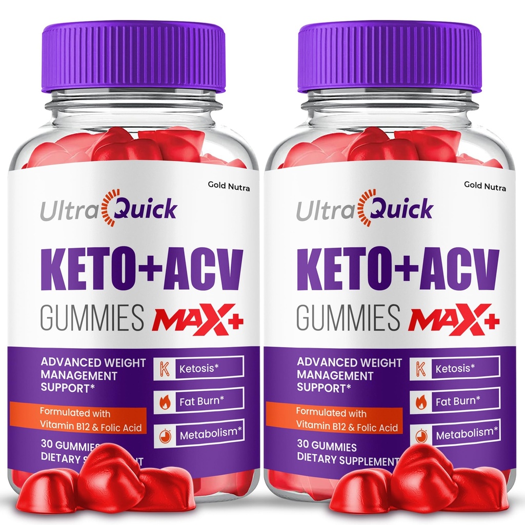 (2 Pack) UltraQuick Max + ACV Gummys, 更高潜质, 官方Ultra Quick Max + Gummys, 2X 更强大的苹果苹果苹果苹果苹果酒Vinegar Gummy, 2个月供应