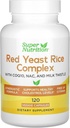 超级营养红酵母稻综合体与有机红酵母稻,N-乙酰Cysteine,Coenzyme Q10,和牛奶硝酸盐提取物,120 Veggie Capsules