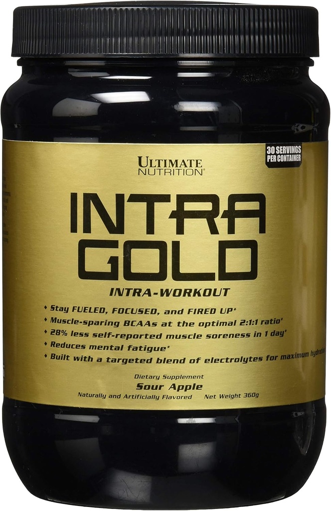 终极营养 内金锻炼能量补充 - 与Carnitine, Ornithine, 和 Apartate, 30 services, Sour Apple 混合电解质
