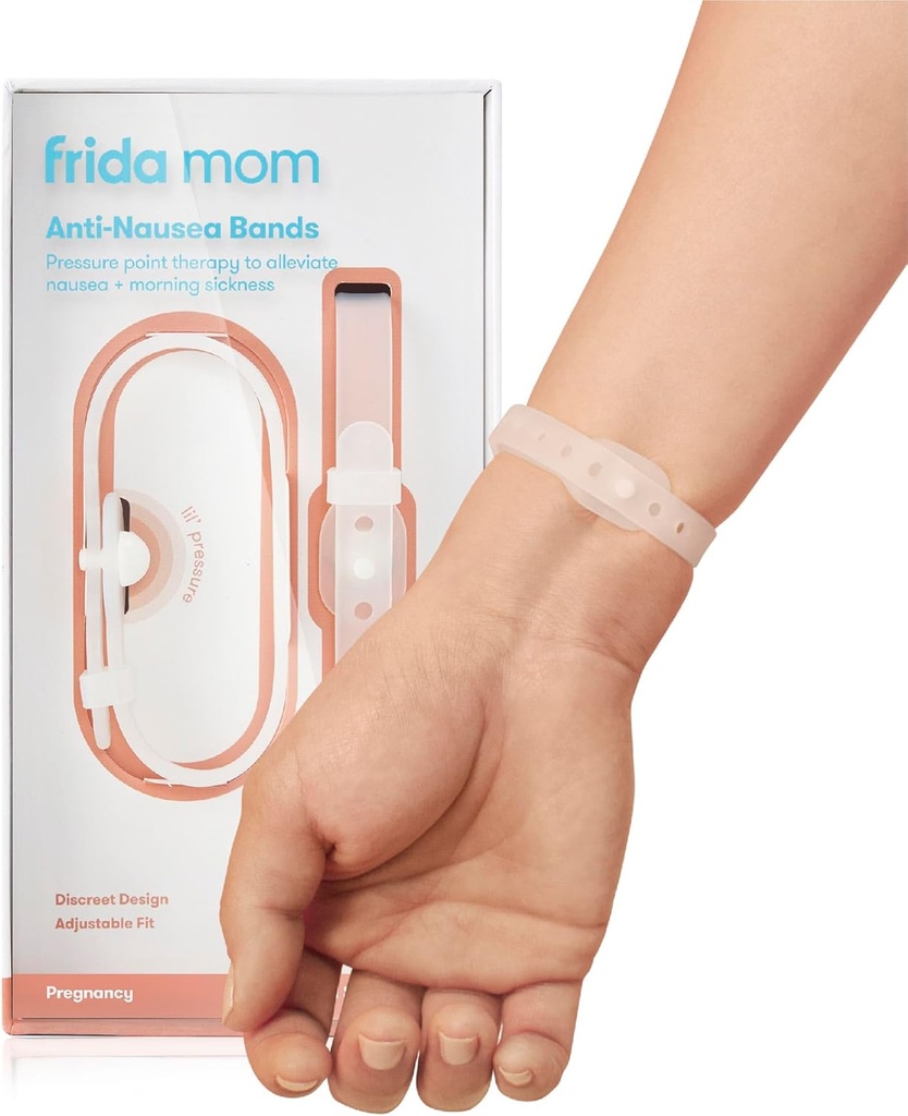 Frida Mom Nausea Bands for Morning Disease Relief, 24/7 通过压力点治疗提供支持,包括2个乐队和储存案例