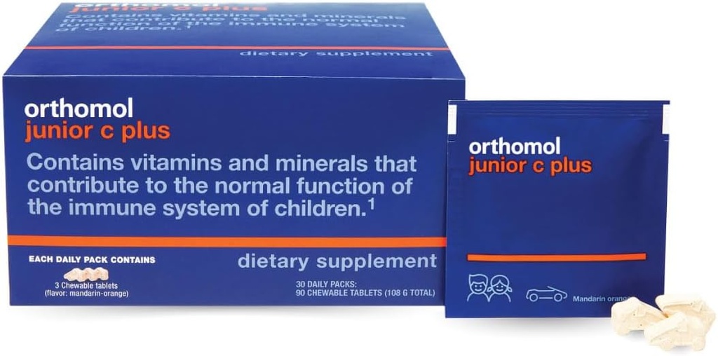 Orthomol Immun Junior C Plus, Kid's multivevitamin, Tangerine Flavor, 30日供应