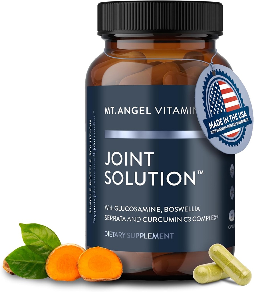 Angel Vitamins山 - 联合解决方案 - Curcumin C3 Complex, Turmeric, Tummeric Curcumin, 联合支持补编, Tummer and Ginger, Turmer Supplement, Glucosamine, Collagen - 60 Caps