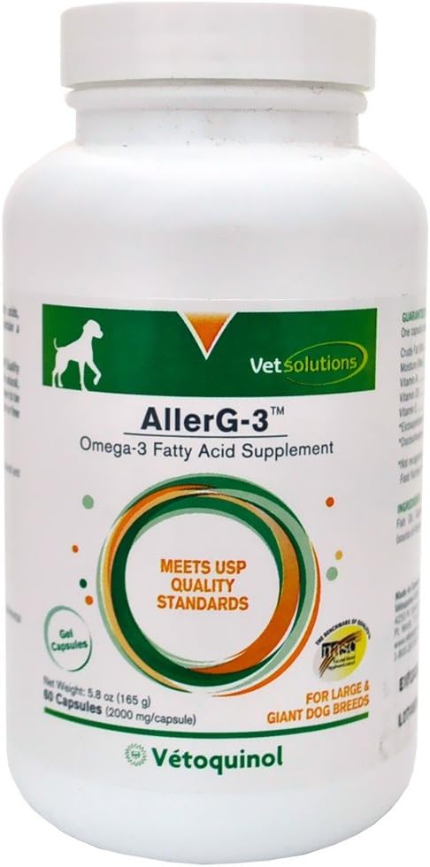 大型巨型育苗的Vetokunol Care Triglyceride Omega补充品(60卡普勒)