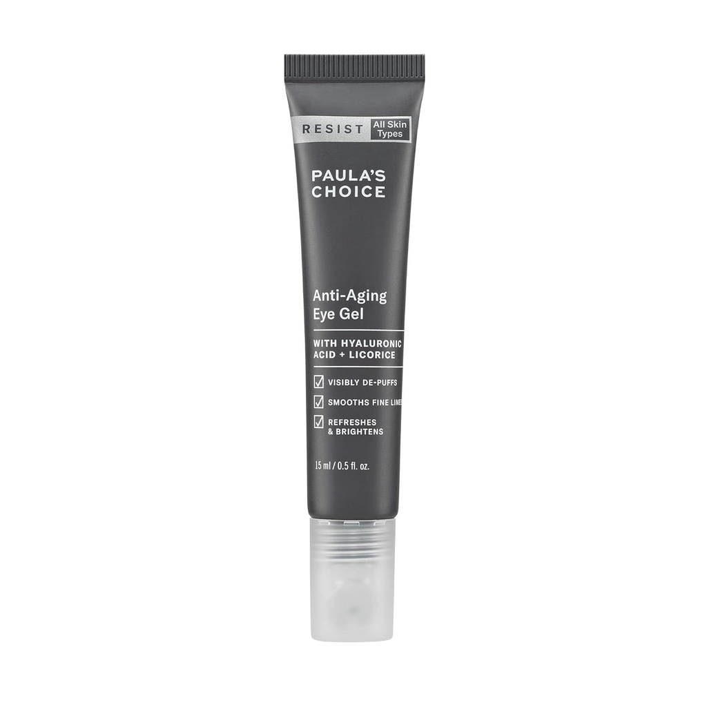 Paula's Choice RESIST Anti-Angle Eyes Gel with Hyaluronic Acid, for Dark Circles, Puffy Eyes, Crow's Feet, Fine Lines & Wrinks, 0.5 Ounce (英语).
