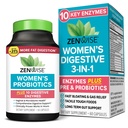Zenwise Health 3-in-1 消化剂、Gut Flora和阴道保健的妇女增生剂 -- -- 具有消化酶的妇女每日增生剂和预生剂支持Bloating & Gas Relief -- -- 60个计数