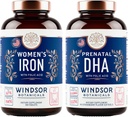 WINDSOR BOTANICALS 产前DHA和含叶酸妇女的铁药丸 -- -- 产前维生素包