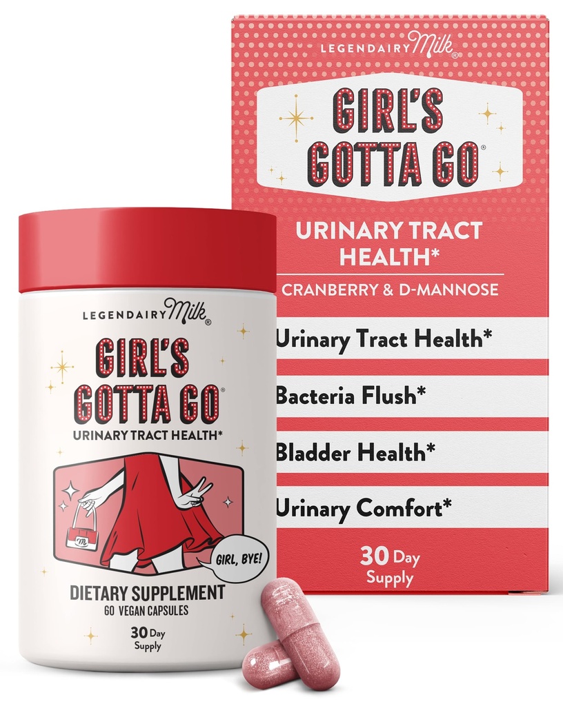 传说中的牛奶女孩Gotta GoTM - UTI支助补编 - 妇女尿道切除术保健 - UTI 对无糖的Cranberry和D-Mannose妇女的救济,30名服务者