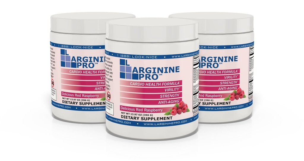 L-ARGININE PRO → L-Arginine 补充粉末 → 5,500 mg of L-arginine + 1,100 mg L-Citrulline (Raspberry, 3 Jars)