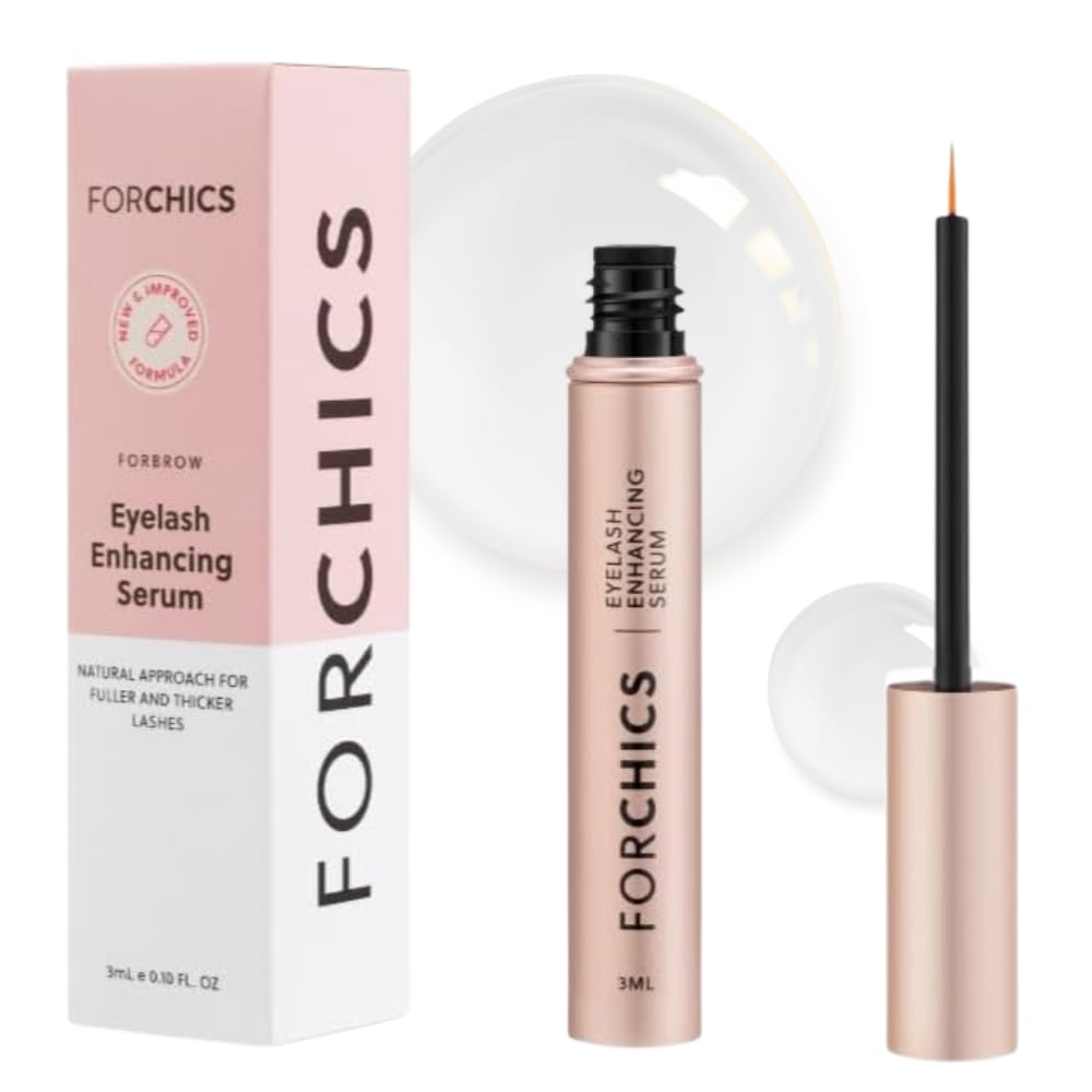 ForChics 2 in 1 Lash and Brow Grow Grow Serum - 2 Weeks中的Thicker, Longer Lashes和Brows的Hormone-Free增强器 - 有机、维冈和Gentle