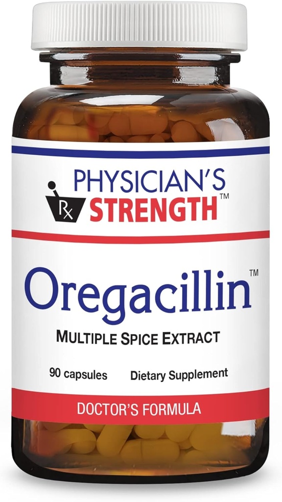 物理医生的强效Oregacillin - 90 Capsules - 多份香料提取 - 呼吸卫生支持 - 90种服务