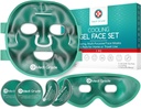 Medi级冷却冰面面罩和冷却眼罩用于Puffy Eyes & Migraine Relief - 自我护理面罩冰面包 配有ChileGel面罩冰面技术 - 冷却面罩,眼罩和包
