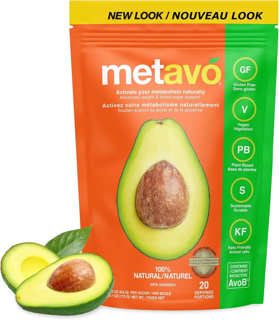 Metavo Smoothie Mix – 用AvoB,维生素C和铬补充能源,Smoothie Blender Recipes的理想,无糖营养粉,成人健康饮料,20 Services-1 Count