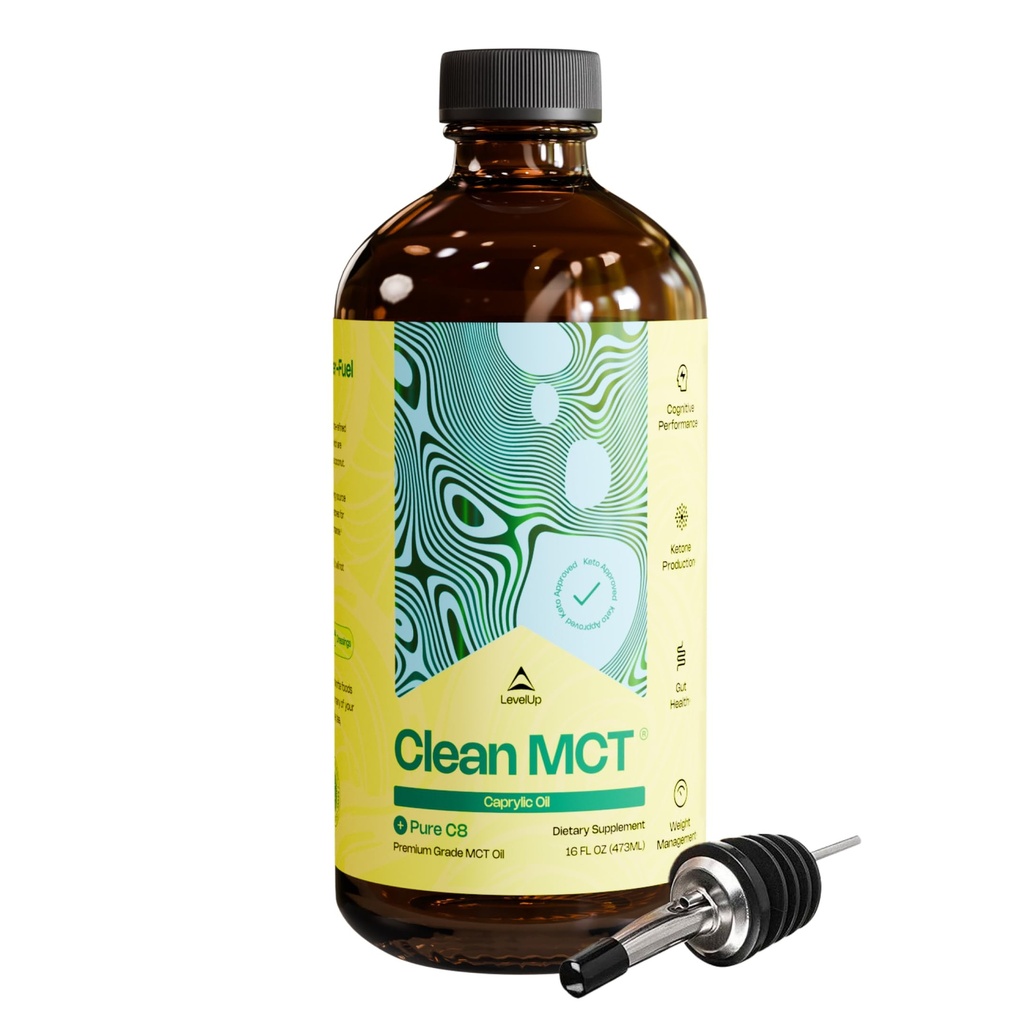 升级清洁 MCT 石油 -- -- 100% Caprylic C8用于能源、重点、重量管理、Gut健康、脑超燃料 -- -- Keto 补充 Ketogenic咖啡和Ketones -- -- 非GMO(16 oz玻璃瓶)