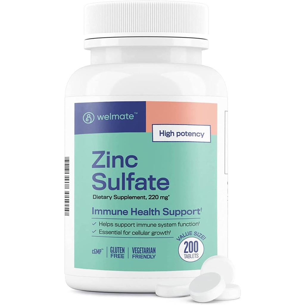 WELMATE 硫酸锌 220mg = 食物补充 = 免疫健康支助 = 200个计数片
