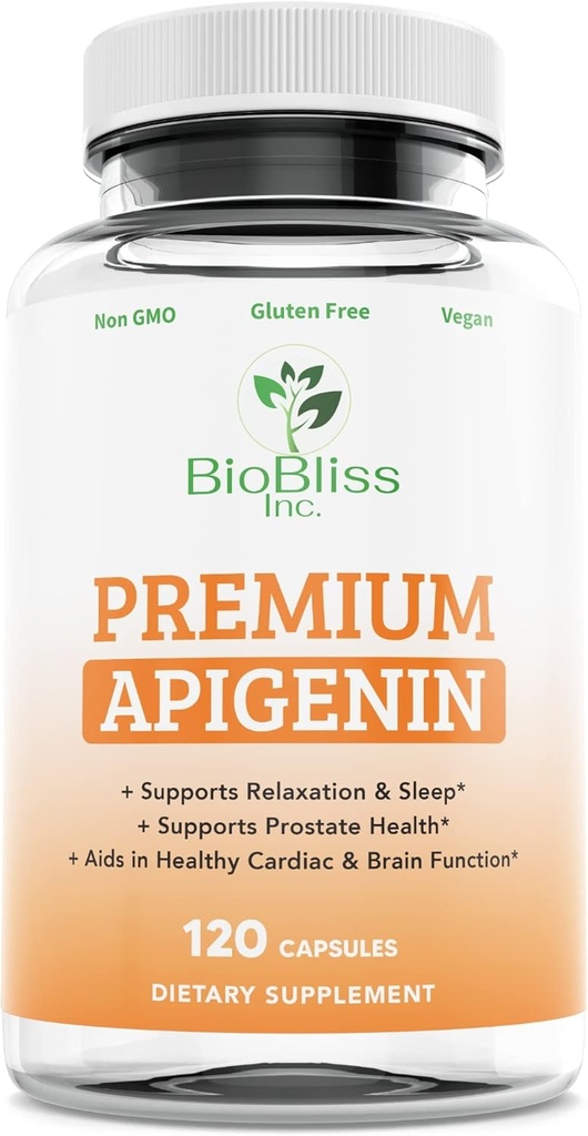 Apigenin 补充剂 — 50 mg 120 caps, 4个月供应量 - Potent Bioflavonoid & Antioxidant. * 放松、前列腺保健等睡眠辅助剂 * Non-GMO - Gluten Free-Vegan