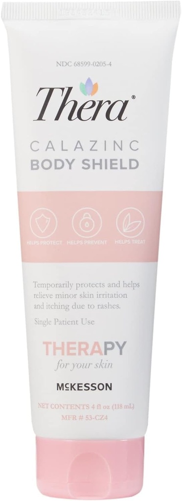 McKesson)的Thera Calazinc体盾牌,加拉明加锌克瑞姆(英语:Zinc Cream)-Eczema的皮肤屏障膏,Psoriasis,Diaper Rash - 4 oz. 管, 1 个数