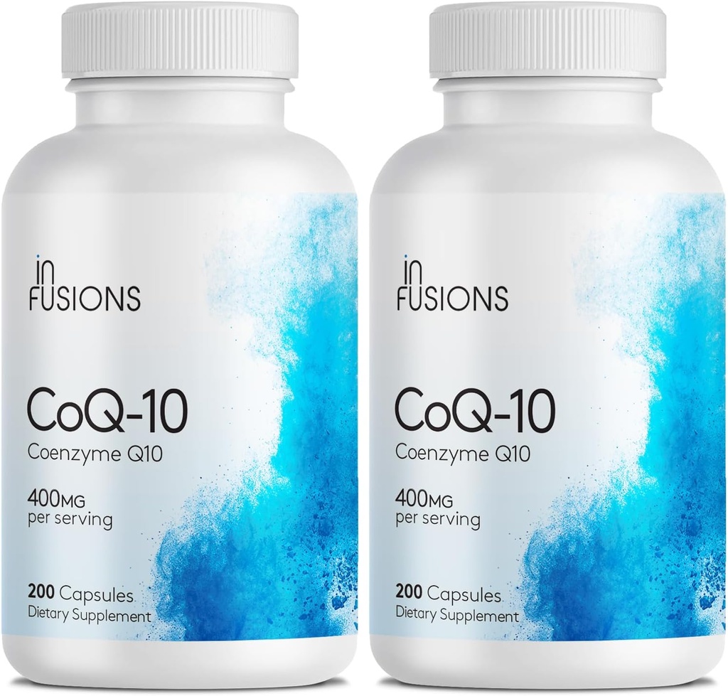 纯净额外强力CoQ10 400mg 400 Capsules 高吸收性胶质自由非GMO 2包装