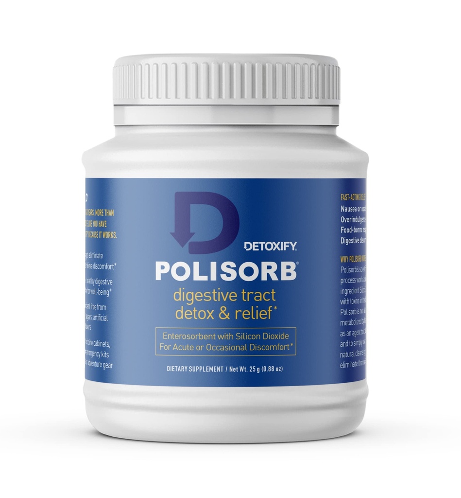 解毒 Polisorb 消化剂 清扫剂 – 硅二氧化物 清扫剂 用于古特健康,胃食和清扫剂,与水混合,汁液,茶 - 家庭友好,2 Tbsp 为成年人服务